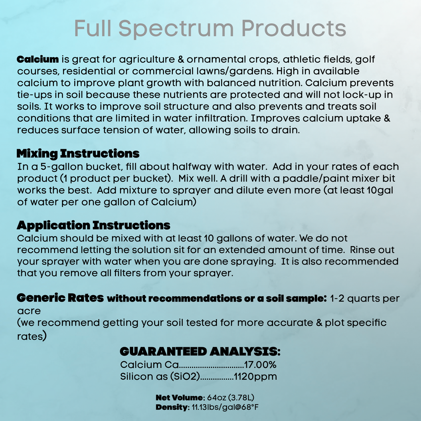 Full Spectrum Liquid Calcium (1/2 Gallon)