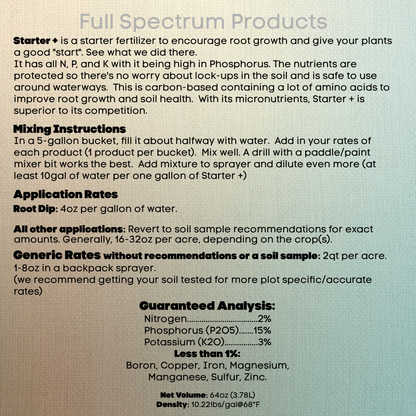 Full Spectrum Liquid Starter Plus Fertilizer (1/2 Gallon)